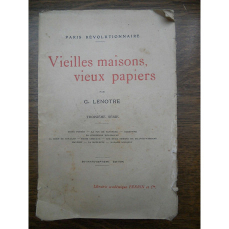 Lenotre vieilles maisons vieux papiers 3è série Librairie...