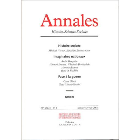 Annales Histoire Sciences Sociales N° 1 Janvier-Février 2003 :...