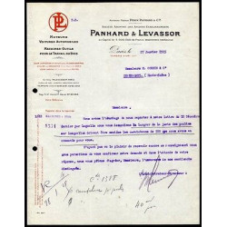 Facture PANHARD et LEVASSOR Moteurs Voitures Automobiles Machines...