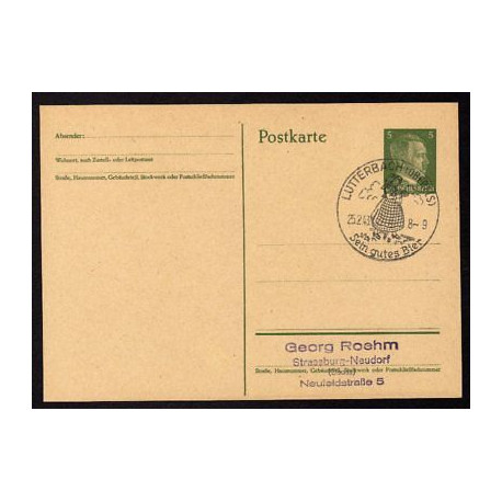 Ganzsache LUTTERBACH Cachet Spécial 250243 WW2