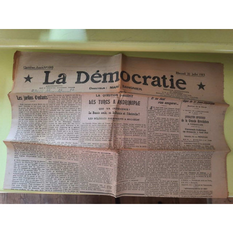 Journal La Démocratie N°1080 - 30 Juillet 1913