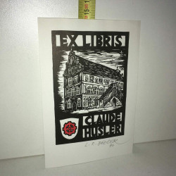 ex Louis René BECKER Claude Husler ExLibris Bookplate