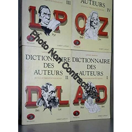 DICTIONNAIRE DES AUTEURS COFFRET 4 VOLUMES