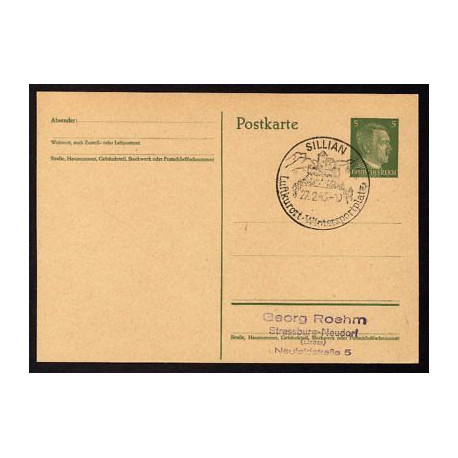 Ganzsache SILLIAN Cachet Occupation 270243 WW2