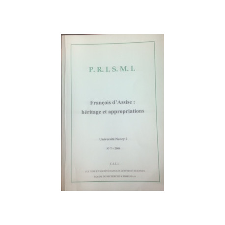 P.R.I.S.M.I. François d'Assise : héritage et approriations -...