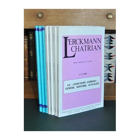 Lot l'erckmann chatrian n1 à 7 de 1992 à 1998 Littérature Lorraine