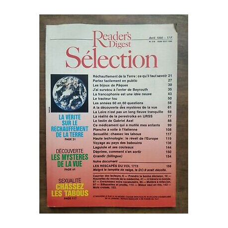 Reader's Digest Sélection Nº 518 Avril 1990