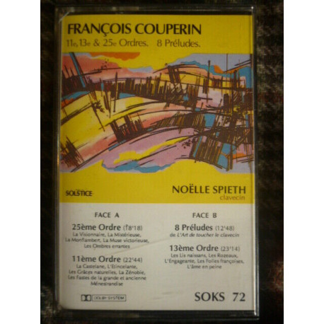 Couperin 11è 13è 25è Ordres-8 Préludes Cassette Audio-K7 Solstice...