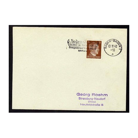 Allemagne n 706 Yv. flamme WW2 BADEN-BADEN 1 r Timbre Allemand Mi...