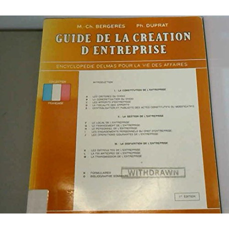 Guide de la création d'entreprise