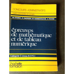 Epreuves de mathematique et de tableau numerique : categorie c...