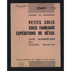 SNCF transport des marchandises PETITS COLIS Liste localités...