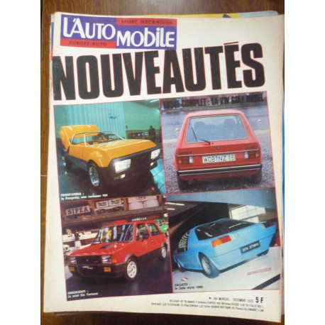 L'Automobile n366 Nouveautés mensuel Décembre 1976