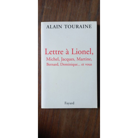 Lettre à lionel michel jackes martine fayard