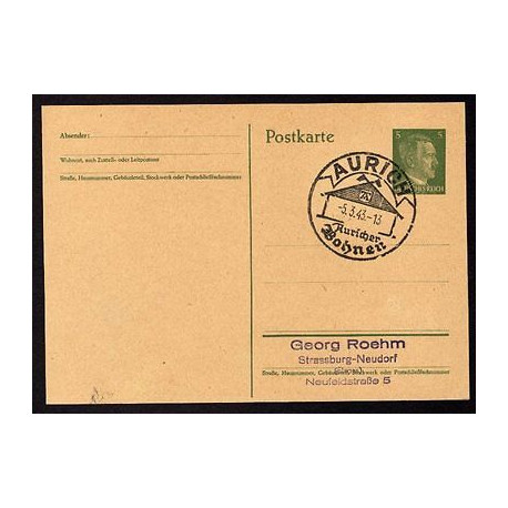 Ganzsache AURICH Cachet Occupation 050543 WW2