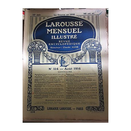 Larousse Mensuel illustré Revue Encyclopédique n114 Août 1916