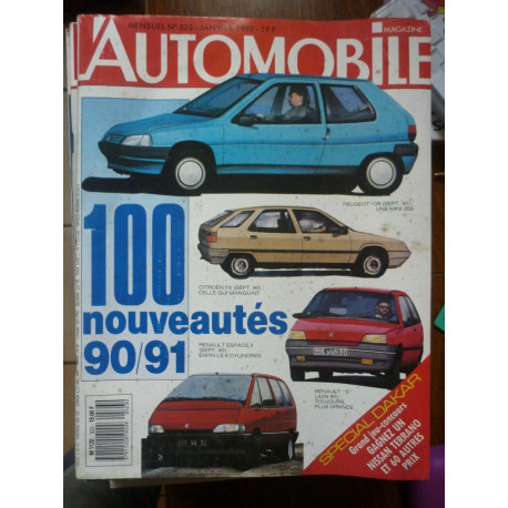 L'Automobile n523 100 nouveautés 90 91 mensuel Janvier 1990