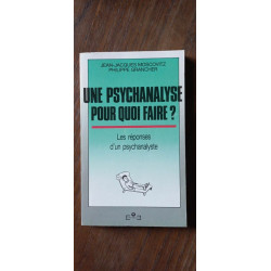 j j Moscovitz Une Psychanalyse Pour Quoi faire