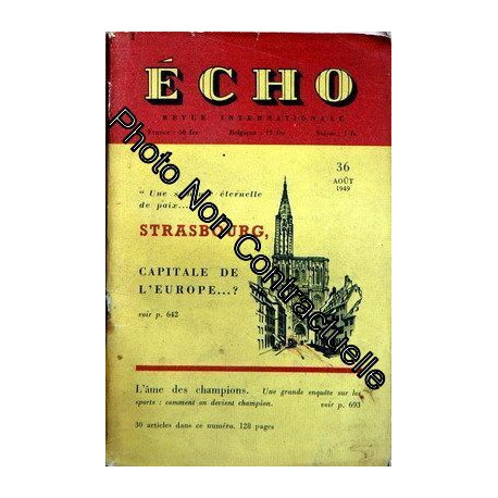 Echo Revue Internationale N° 36 Du 01/08/1949