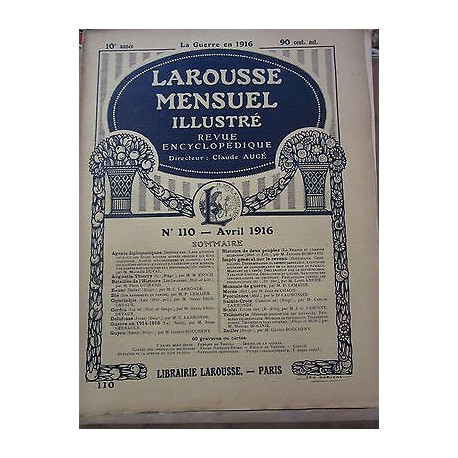 Larousse Mensuel illustré revue encyclopédique n110 Avril 1916