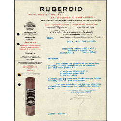 Ancienne Facture ruberoïd isolant pour toitures et terrases