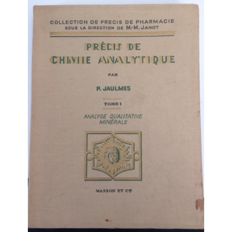 PRECIS DE CHIMIE ANALYTIQUE TOME 1