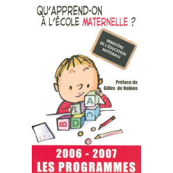 Qu'apprend-on à l'école maternelle ? : Les programmes