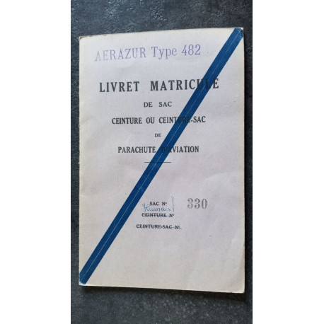 Livret matricule de parachute d'aviation nº330