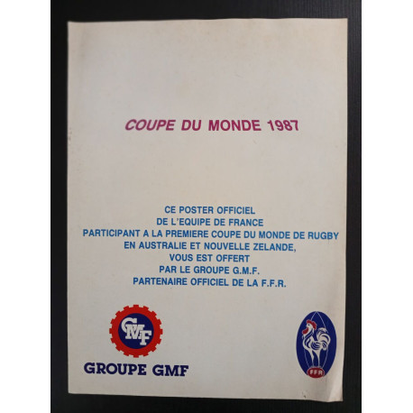 Poster officiel Coupe du Monde de rugby 1987