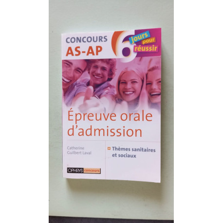 Epreuve orale d'admission -Concours AS-AP