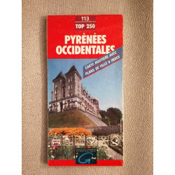 Pyrénées occidentalles carter routiere avec plans de ville e index