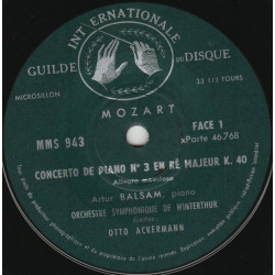 Concerto De Piano N° 3 En Ré Majeur K. 40